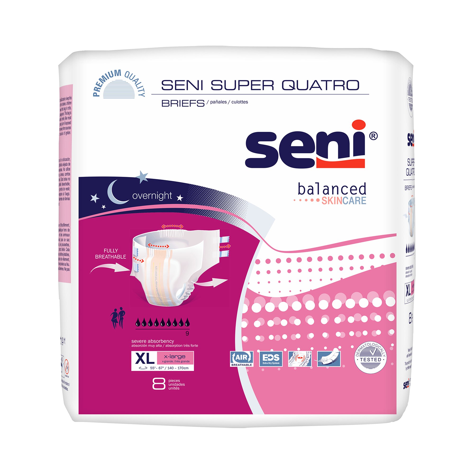 Seni Super Quatro Severe Absorbency Incontinence Brief, Extra Large MK 1163839