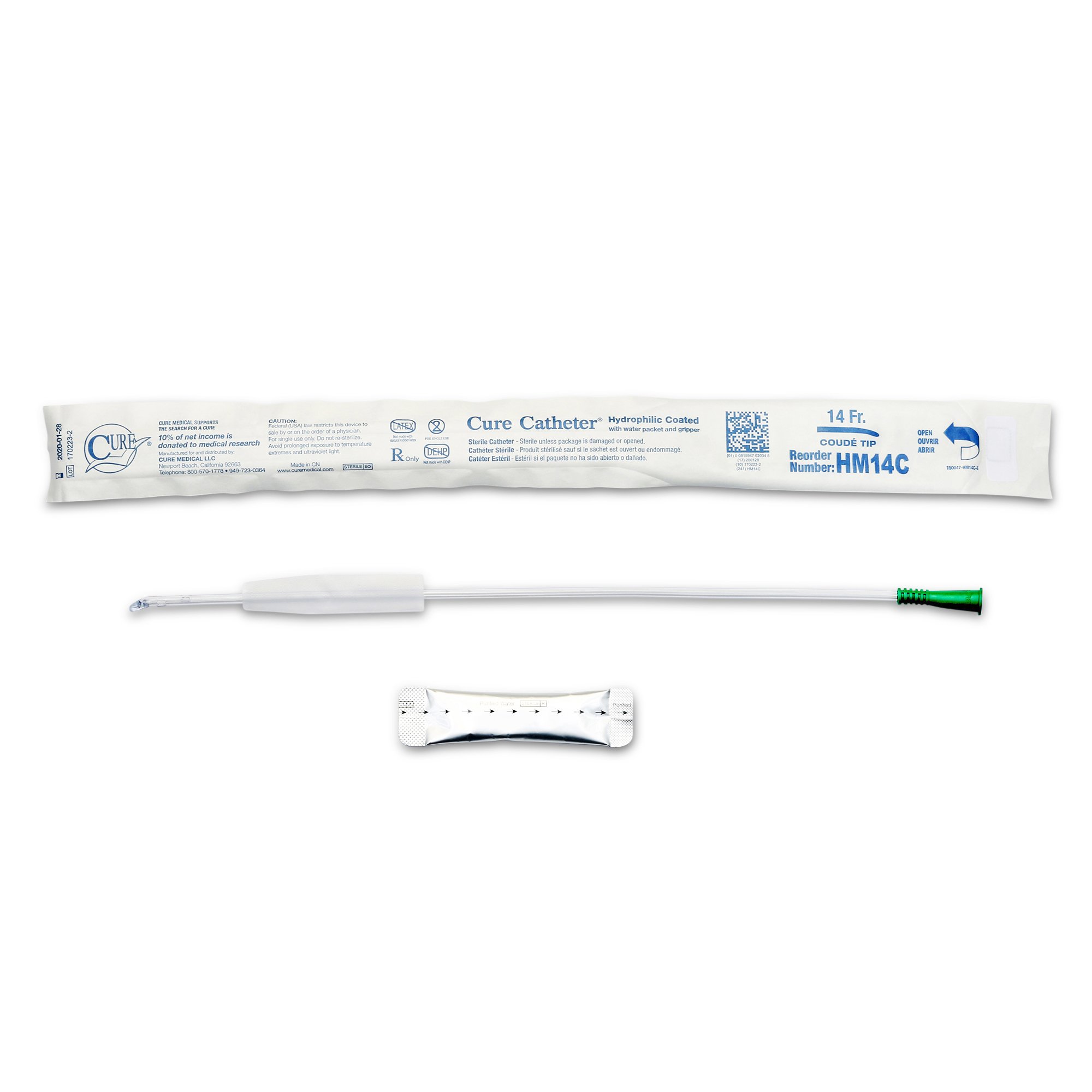 Cure Catheter Hydrophilic Intermittent Catheter, Coude MK 961963
