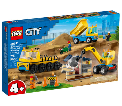 LEGO City Construction Trucks and Wrecking Ball Crane (60391)