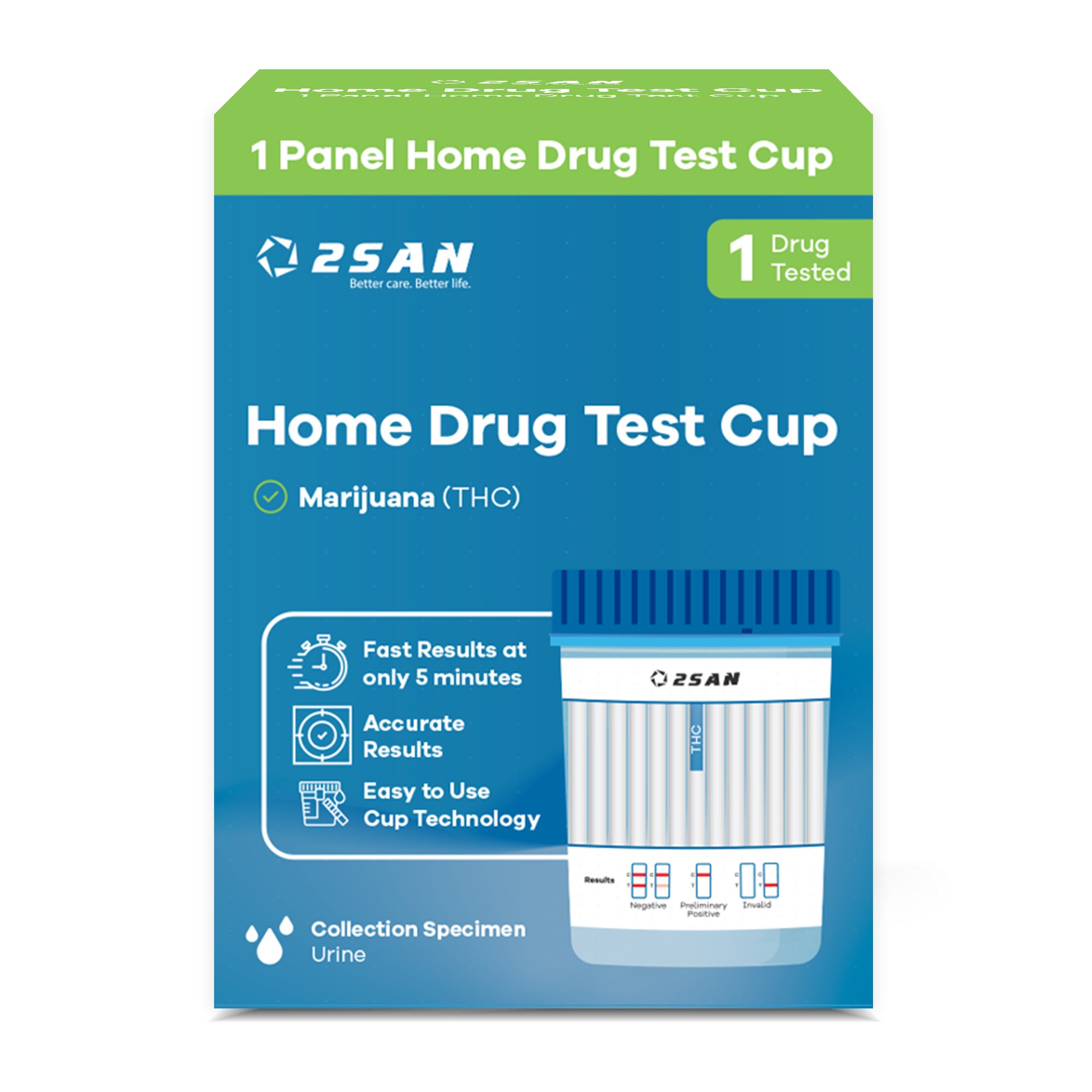 Drugs of Abuse Test Kit 2San Cannabinoids (THC) 1 Test per Kit (18 Kits per Case) CLIA Waived MK 1253999