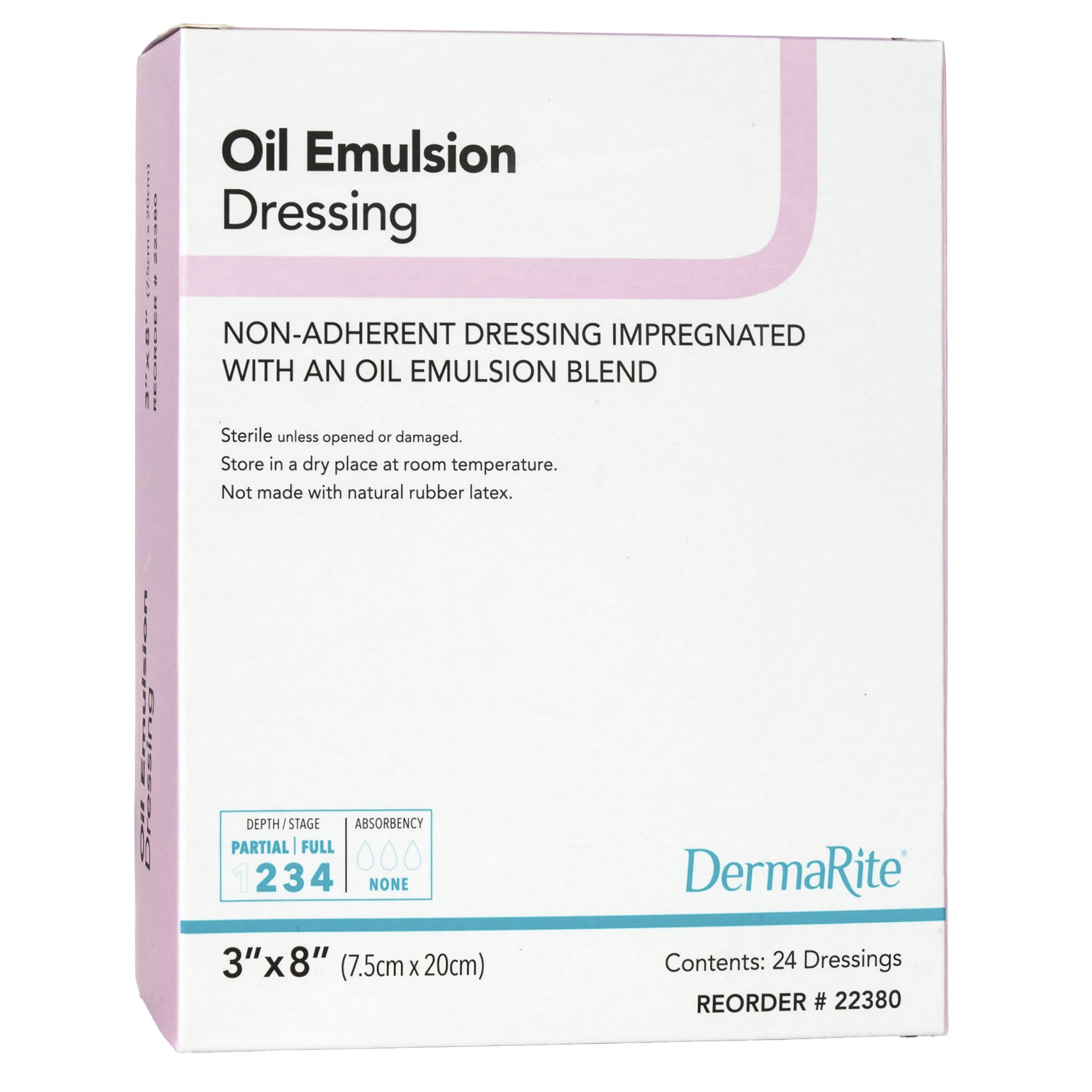 DermaRite Oil Emulsion Impregnated Dressing, 3 x 8 Inch MK 1123829