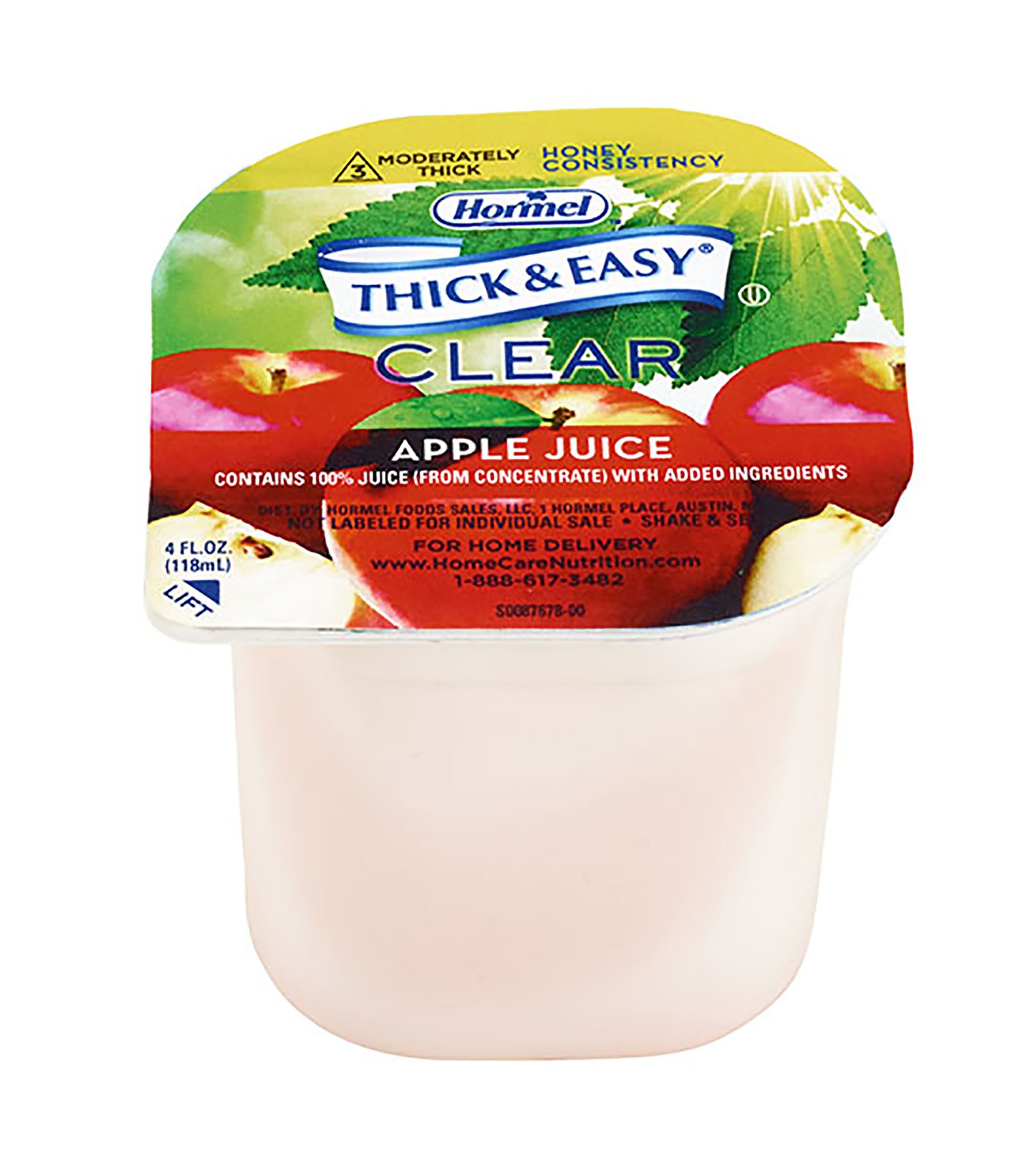 Thick & Easy Clear Honey Consistency Apple Thickened Beverage, 4-ounce Cup MK 732811