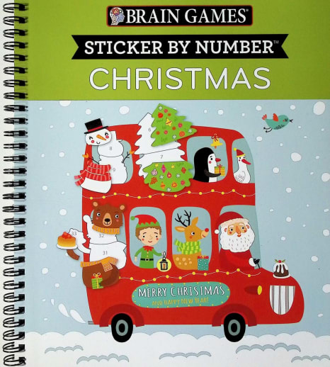 Sticker By Number: Christmas (Brain Games) 52 pages