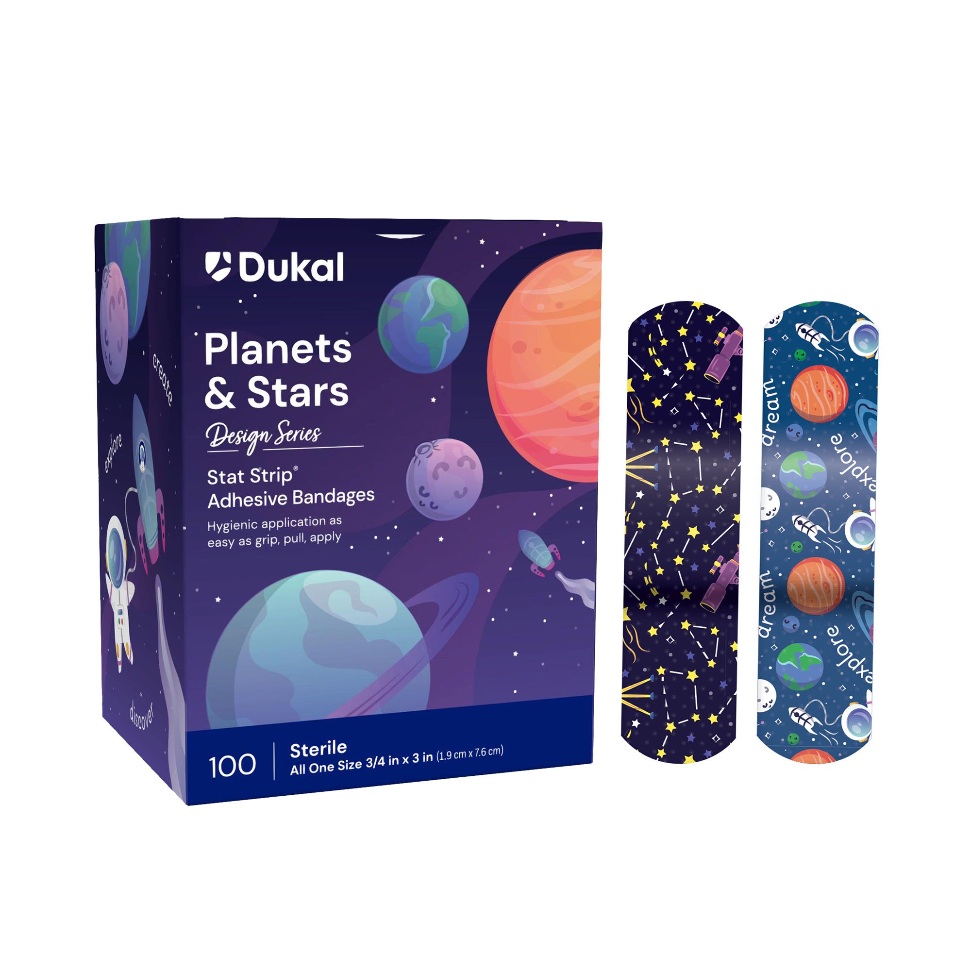 Adhesive Strip Stat Strip Plastic Kid Design (Planets / Stars) 3/4 X 3 Inch Sterile MK 1135396