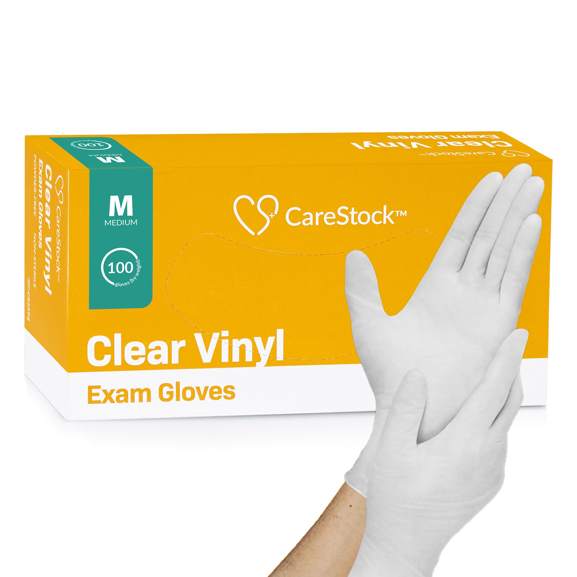 CareStock Vinyl Exam Glove, Medium, Ivory MK 1230908