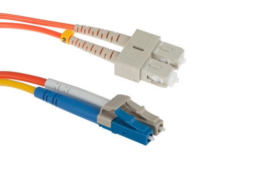 Image of LC to SC Mode Conditioning 62.5/125 OM1 UPC Fiber Patch Cable, 5 Meters