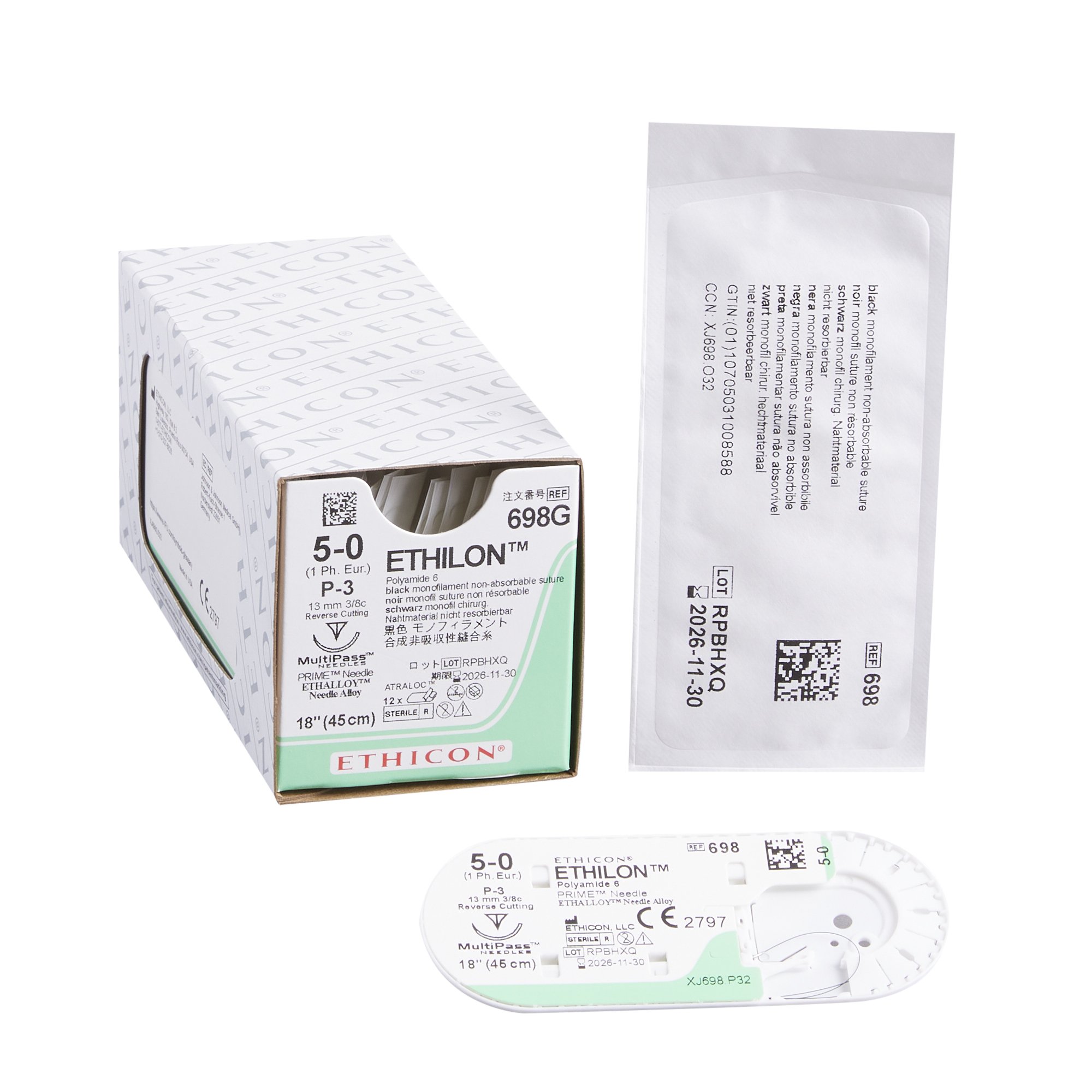 Ethilon Suture with Needle, Size 5-0 MK 2686