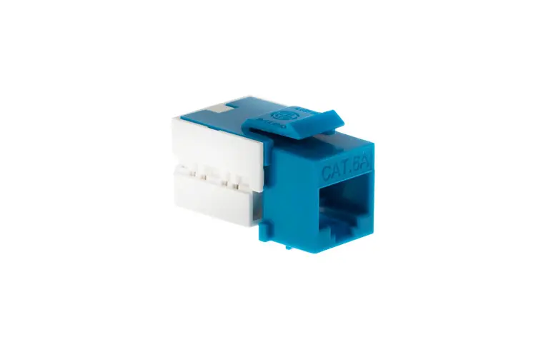 Cat6A RJ45 110 Type Keystone Jack, Blue