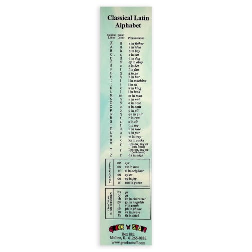 Classical Latin Alphabet Bookmark