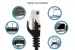 Cat6A Ethernet Patch Cables, Snagless, UTP, 1 ft, Black