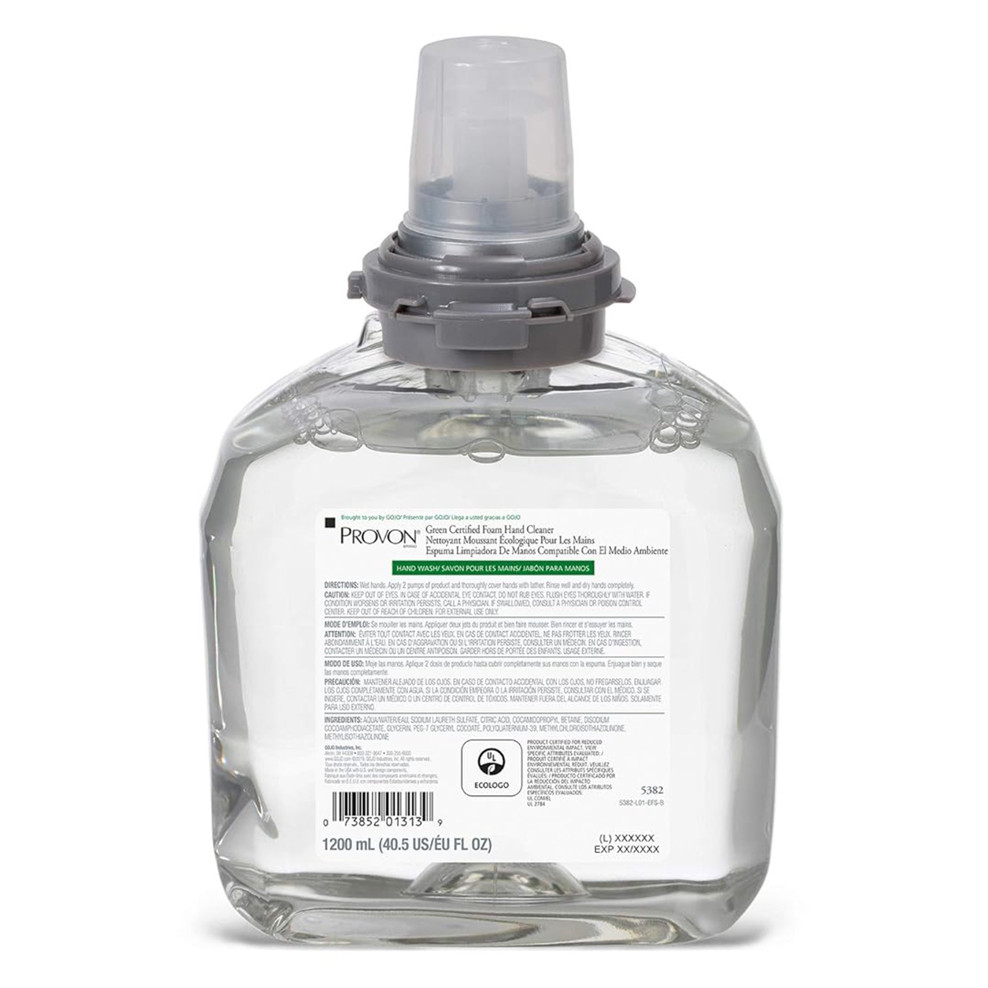 Provon Foaming Hand Cleaner, 1,200 mL Dispenser Refill Bottle Unscented MK 720755