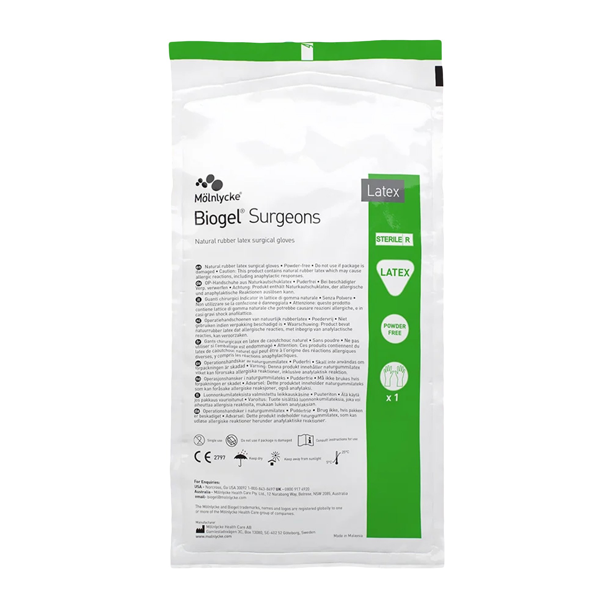Biogel Surgeons Latex Surgical Glove, Size 8, Straw Color MK 184863