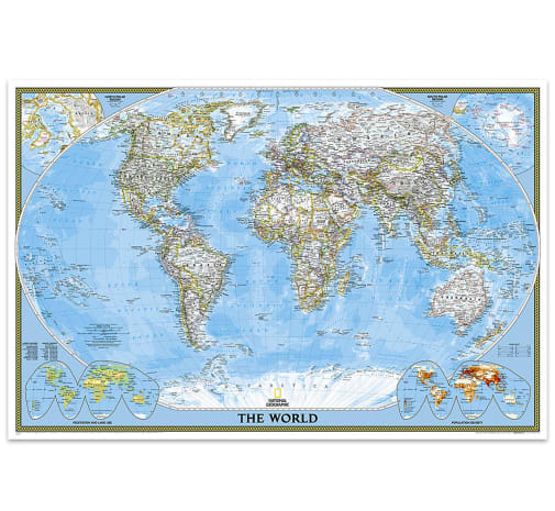 World Classic Map (Poster Size)-36"x24"