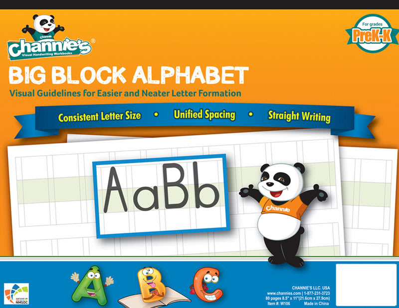 Big Blocks Alphabet Letters Beginning Blank Writing Pad