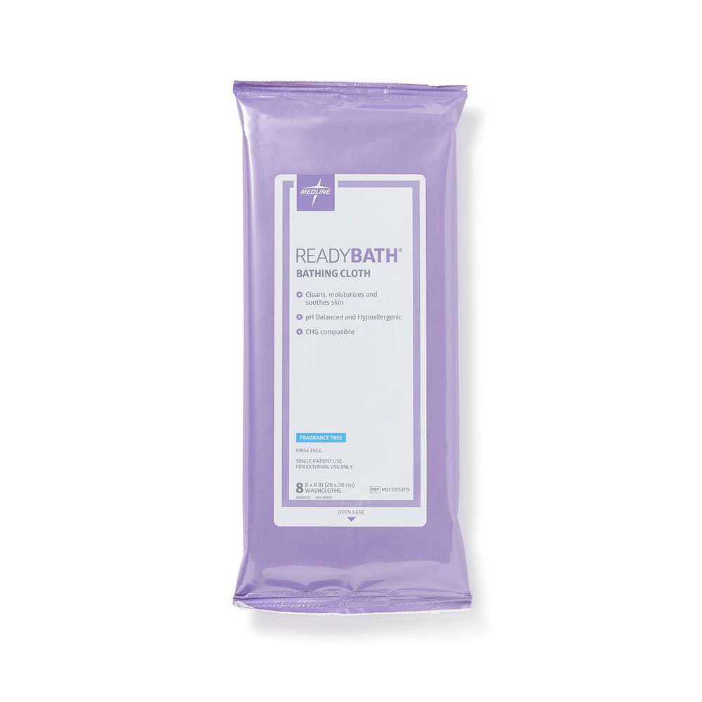 Rinse-Free Bath Wipe ReadyBath Soft Pack Unscented 8 Count MK 1005799
