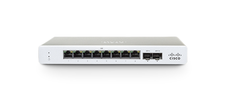 Cisco Meraki Cloud Managed Switch, 8 Gigabit Ethernet Ports, 2 SFP Uplinks, POE, MS130-8P-HW, Unclaimed, Refurbished, Original