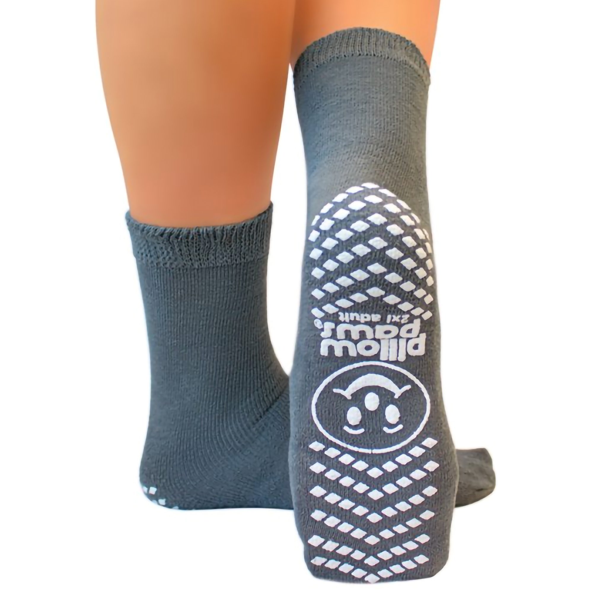 Pillow Paws Slipper Socks Single Print, 2X-Large, Gray MK 324812