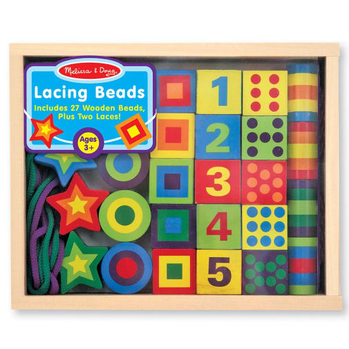 Melissa & Doug Wooden Lacing Beads