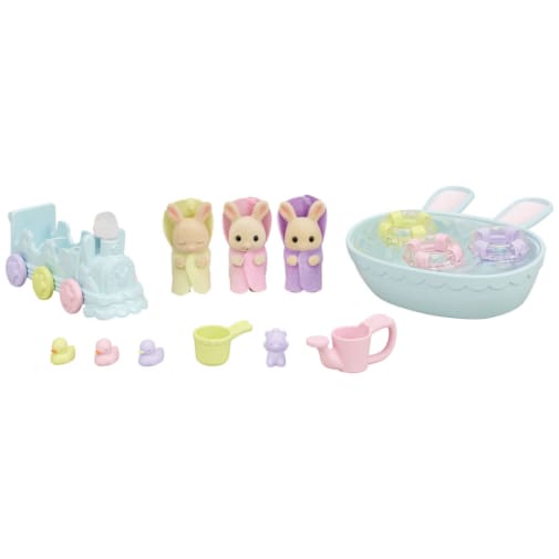 Milk Rabbit Family Triplets Baby Bathtime Set (Calico Critters)