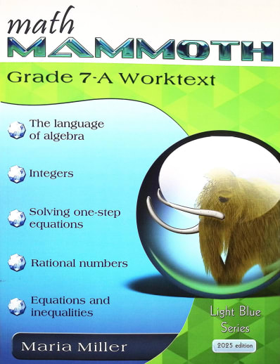 Math Mammoth Grade 7-A Worktext (2025 Edition, Full Color)