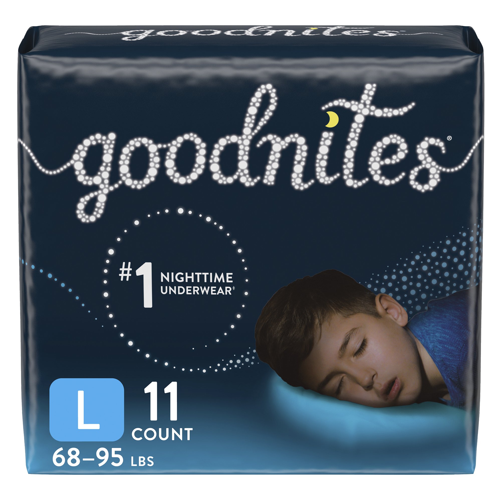 GoodNites Night Time Underwear, Large for Boys weighing 68  95 lbs. MK 1184209