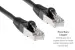 Cat5e Shielded Ethernet Patch Cable, Half-moon Boot, 12 ft, Black