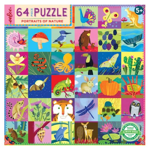 eeboo Portraits of Nature Jigsaw Puzzle (64 pieces)