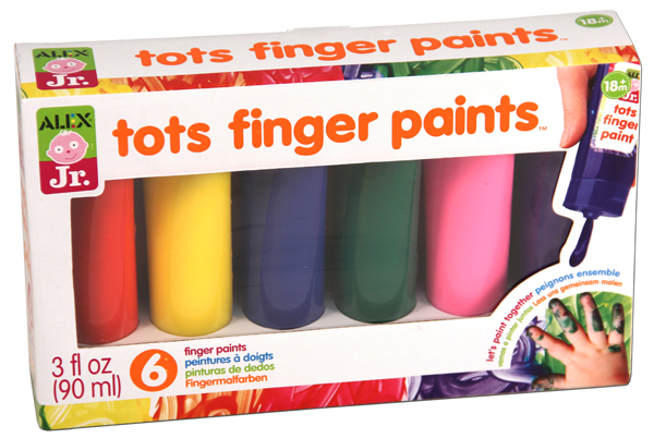 Tots Finger Paints, Washable, set of 6