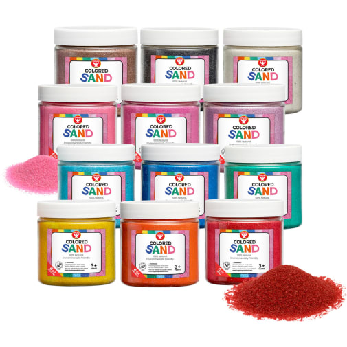 Colored Sand - 12 Assorted Colors, 6 oz. Each