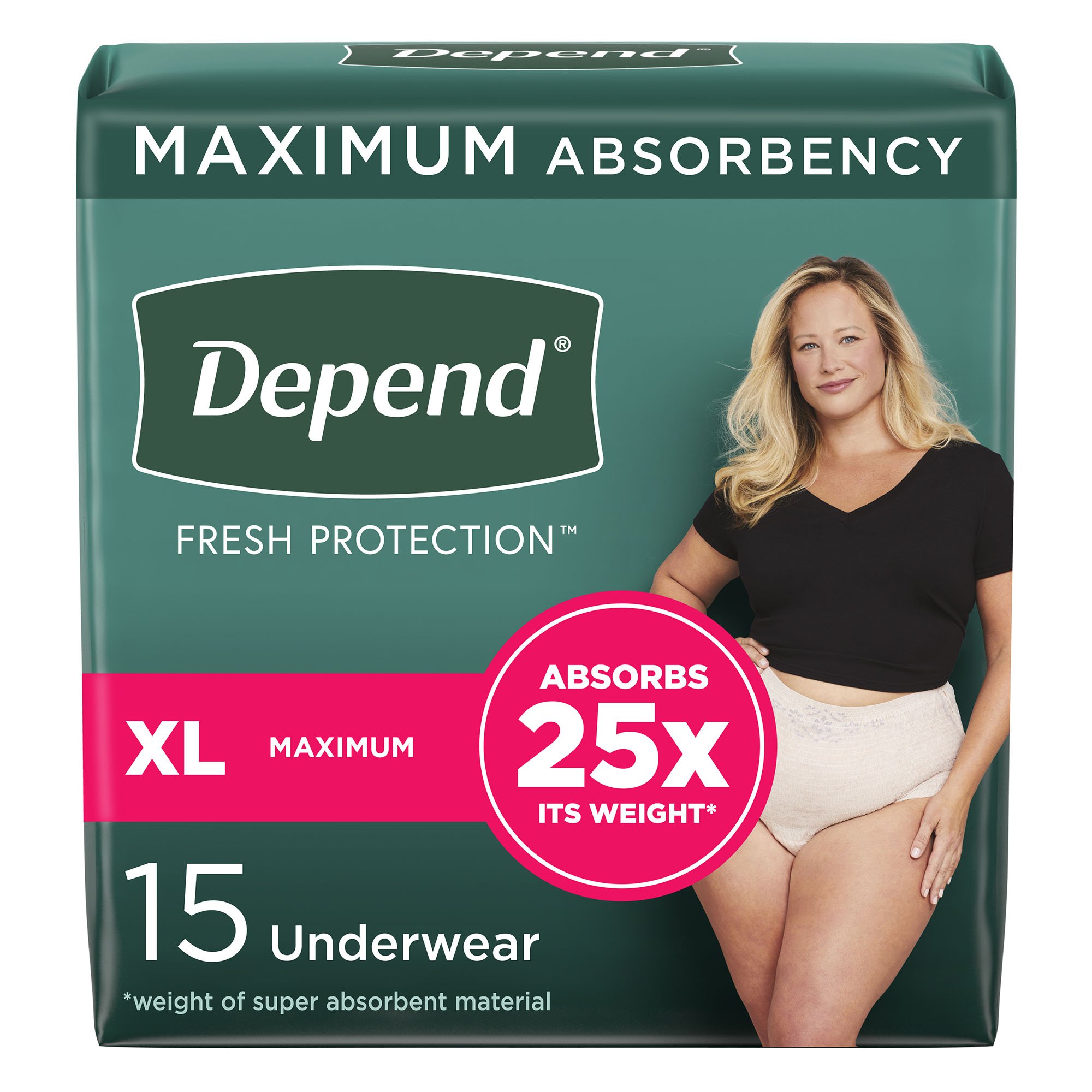 Depend Fresh Protection Women's Maximum Absorbency Underwear, X-Large MK 1090310