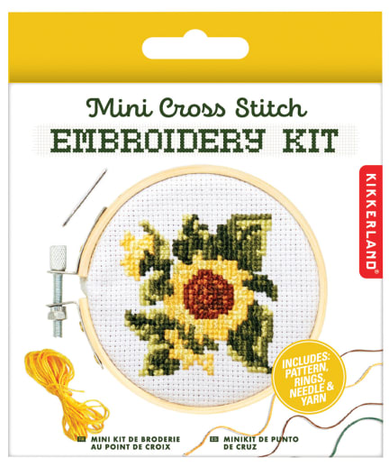 Mini Cross Stitch Embroidery Kit - Sunflower