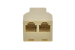 RJ12 (6P6C) T Adapter 1 Female to 2 Female – Straight Wiring, Ivory