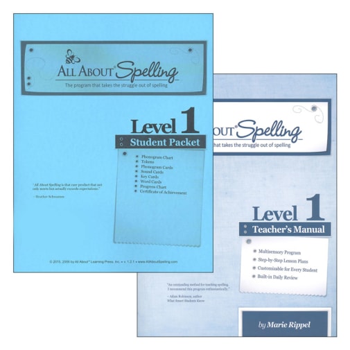 All About Spelling Level 1 Student & Teacher Materials (Black & White)