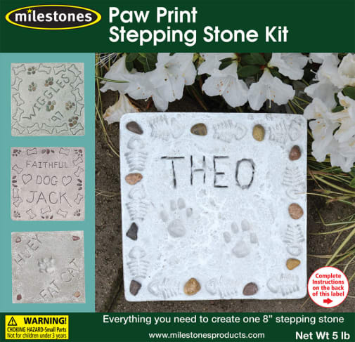 Milestones Paw Print Stepping Stone Kit
