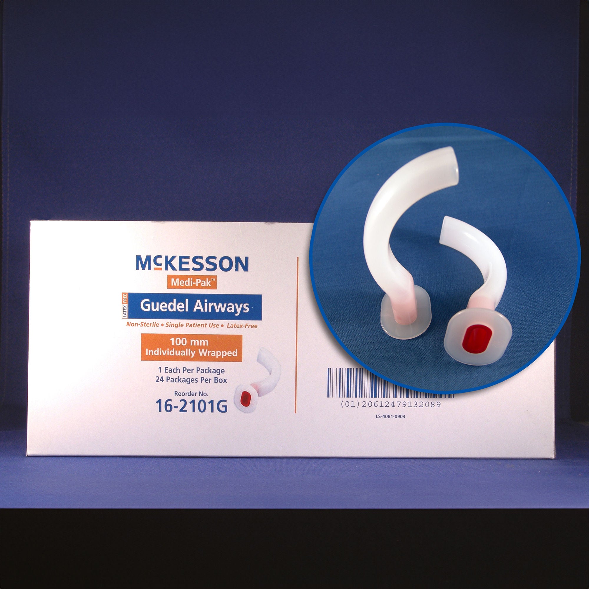 McKesson Guedel Oropharyngeal Airway, Size 1, 60mm Length, ISO 6 MK 485074