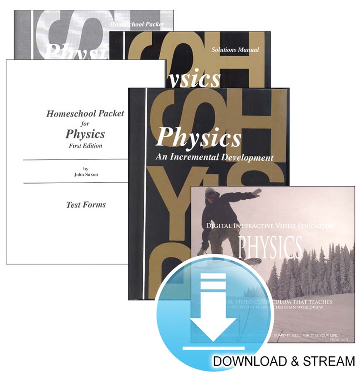 Saxon Physics Homeschool Kit with Solutions Manual PLUS DIVE Download & Stream