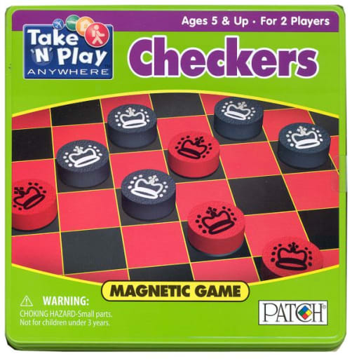 Magnetic Checkers Game Tin