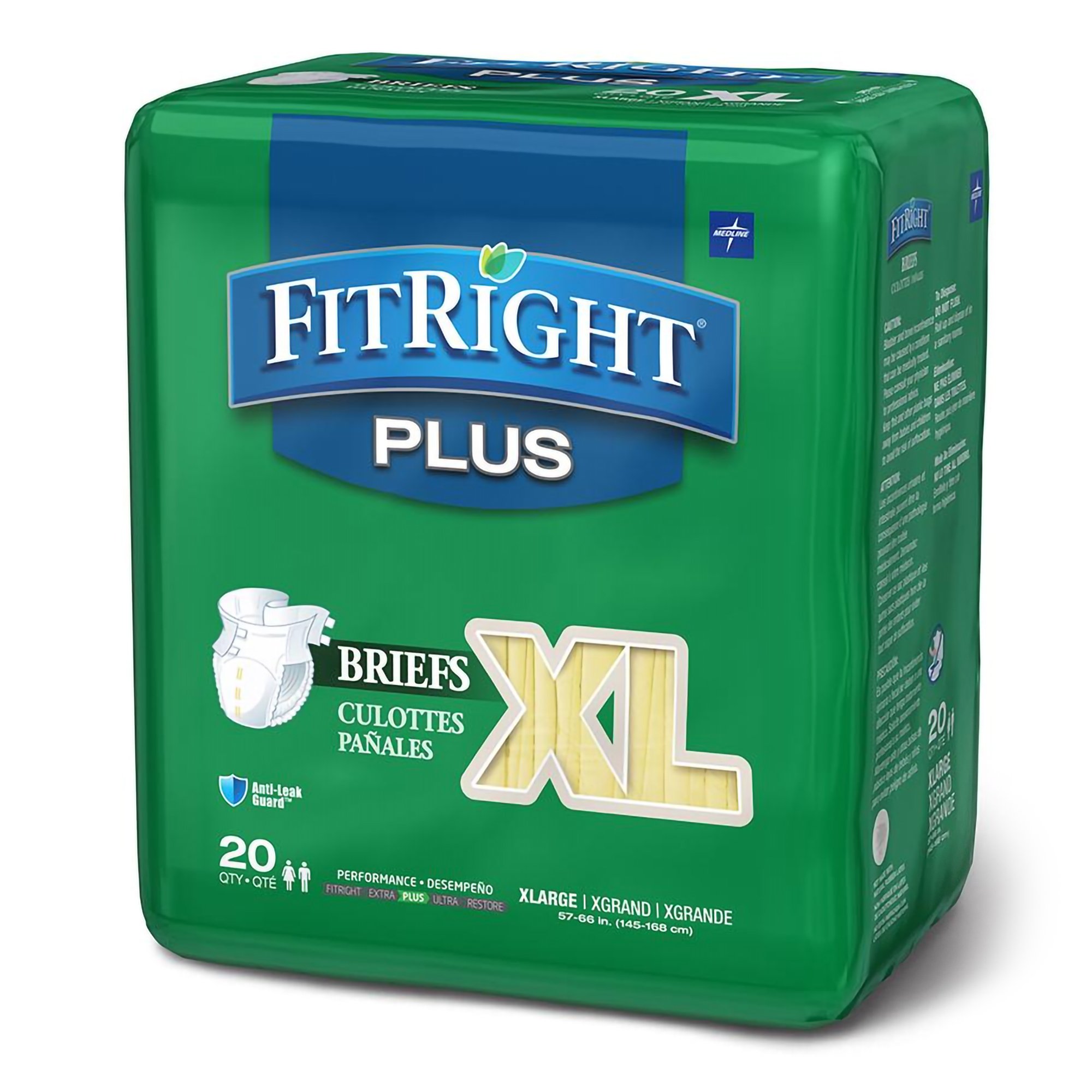 Incontinence Brief FitRight Plus Adult X-Large Unisex Disposable Moderate Absorbency MK 835156