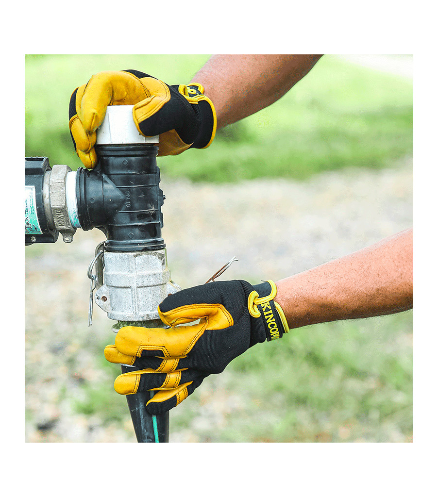 KincoPro&trade; Premium Grain Deerskin & Synthetic Hybrid with Pull-Strap, Black, large image number 3