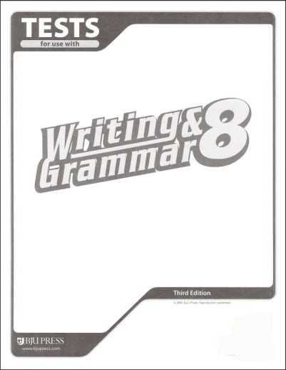 BJU Press Writing/Grammar 8 Testpack 3rd Edition
