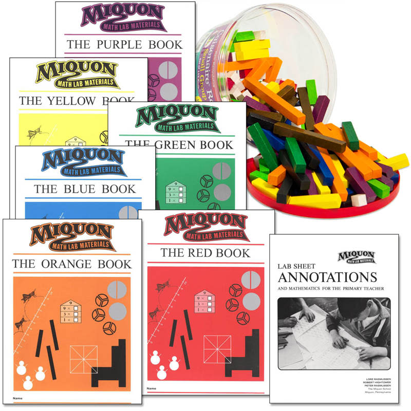 Miquon Math with Small Group Set of Wood Cuisenaire Rods (155)