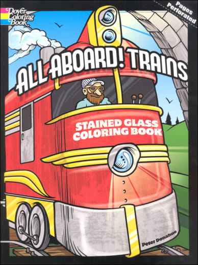 All Aboard! Trains Stained Glass Coloring Book