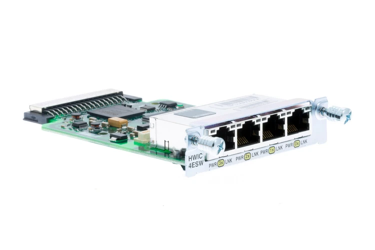 Cisco 4-Port Single-Wide 10/100 EtherSwitch Card, HWIC-4ESW, Refurbished, Original