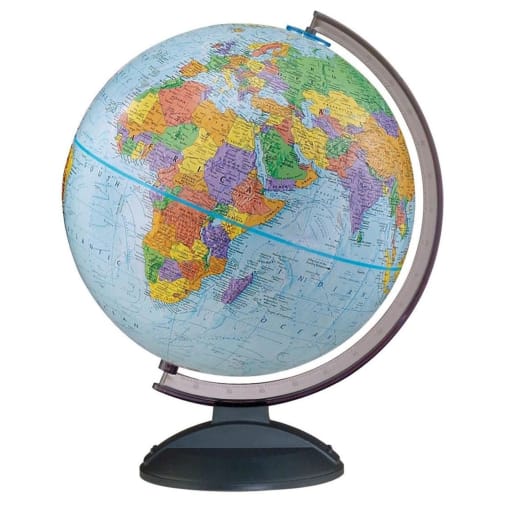 12" Traveler Globe with Plastic Base & Raised Relief