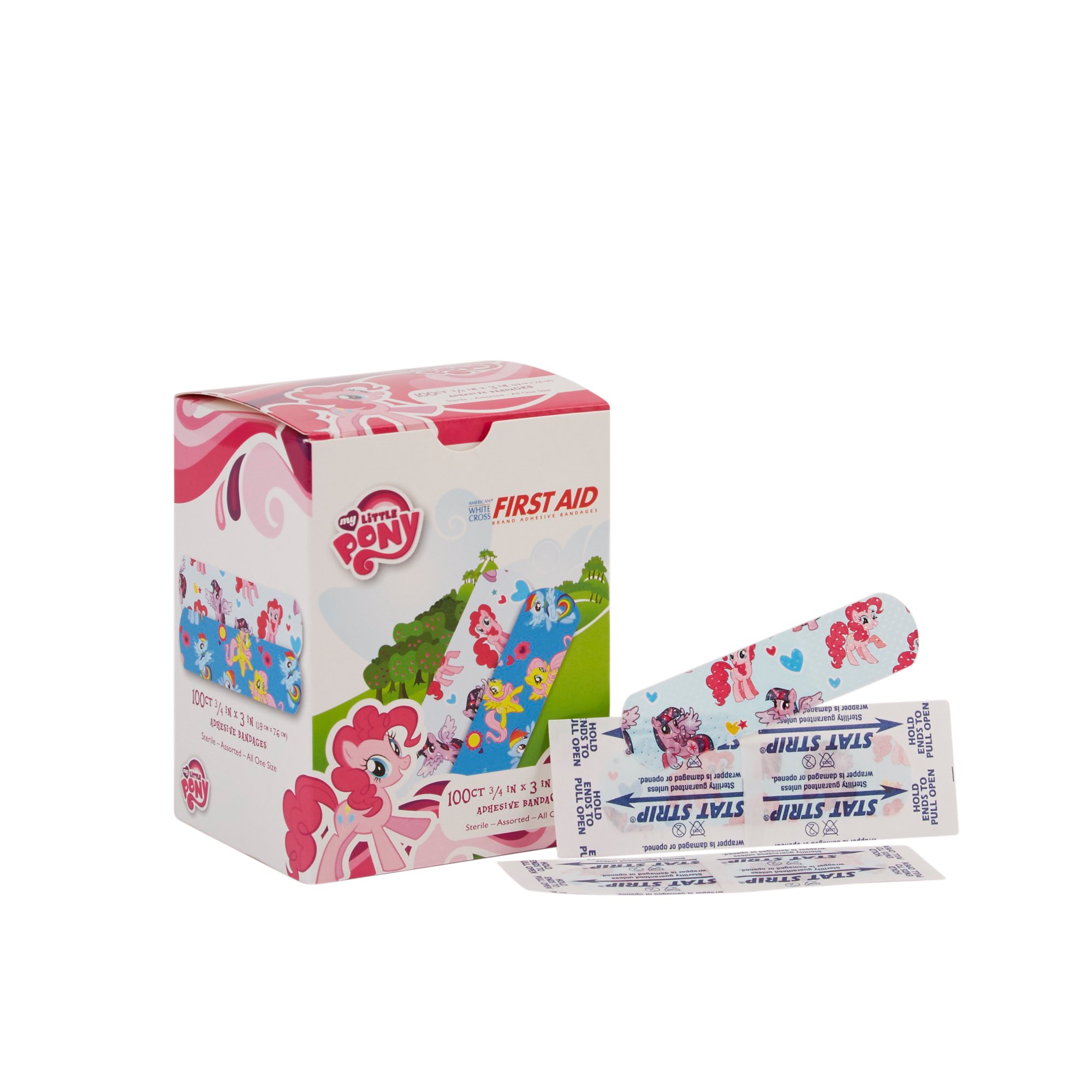 American White Cross Stat Strip My Little Pony Kid Design Adhesive Strip MK 980583