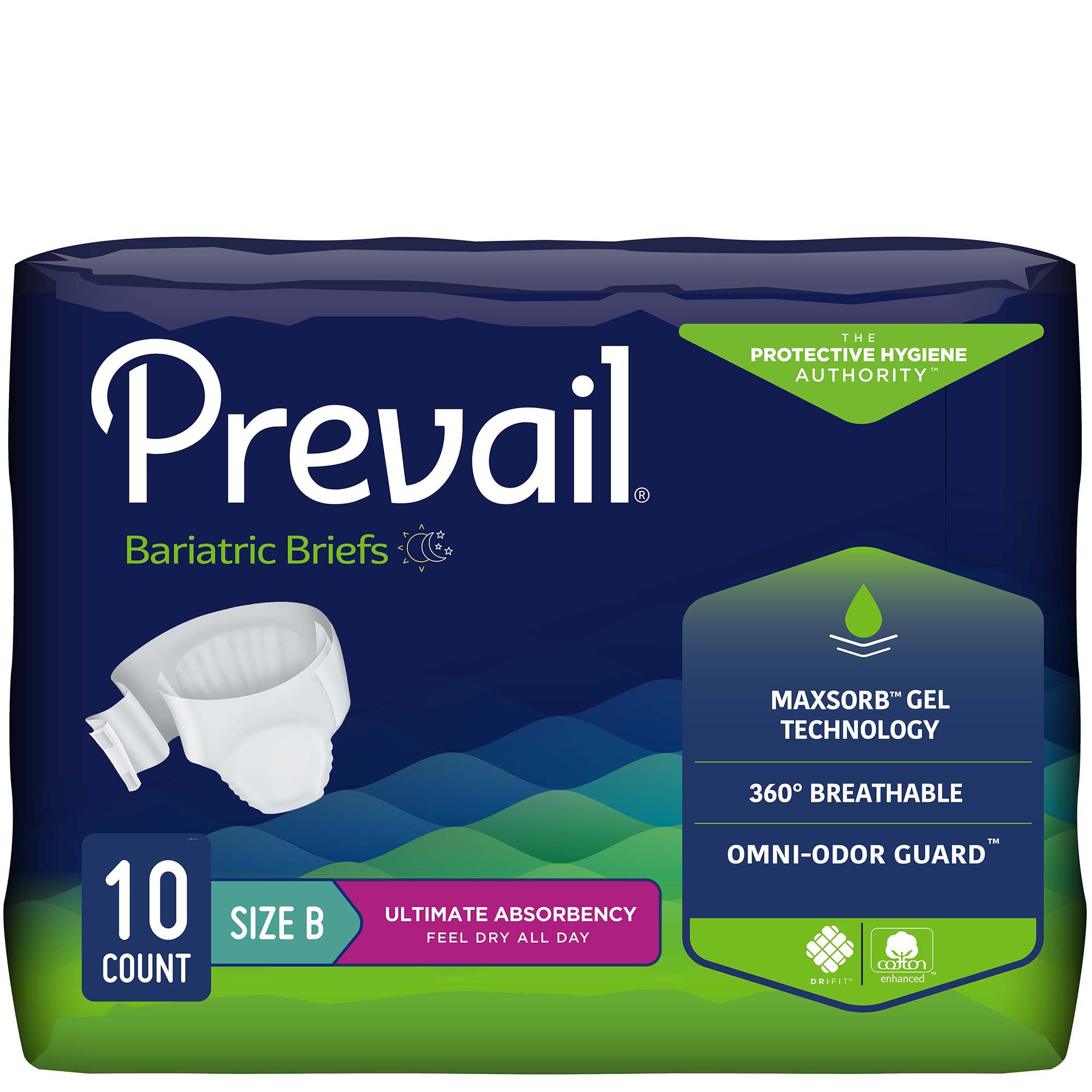 Prevail Bariatric Ultimate Absorbency Incontinence Brief, Size B MK 707285