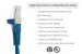 Cat5e Shielded Ethernet Patch Cable, Half-moon Boot, 2 ft, Blue
