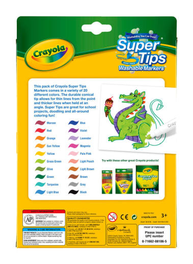 Crayola Super Tips Washable Fine Line Markers 20 Count