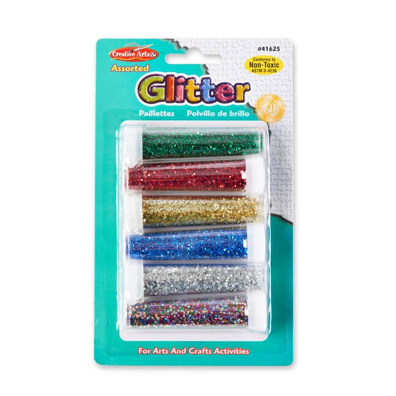 Creative Arts Glitter Set of 6 Assorted .25oz tubes