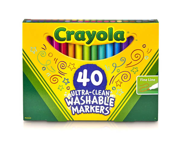 Lowest Price: Crayola Ultra Clean Fine Line Washable Markers (40  Count)